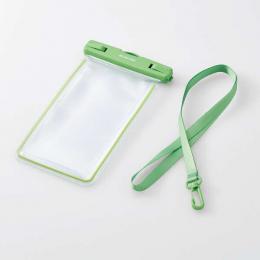 ELECOM P-WPSL05GN スマートフォン用防水ケース/IPX8/ショルダーストラップ付属/蓄光タイプ/グリーン
