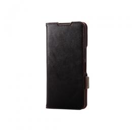 ELECOM PM-S241PLFYBK AQUOS wish4 (SH-52E)用レザーケース/手帳型/ステッチ/耐衝撃/磁石付き/ブラック