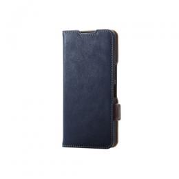 ELECOM PM-S241PLFYNV AQUOS wish4 (SH-52E)用レザーケース/手帳型/ステッチ/耐衝撃/磁石付き/ネイビー