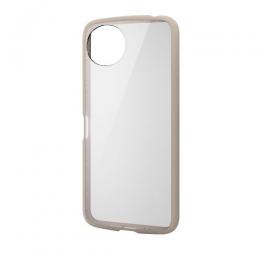 ELECOM PM-S241TSLFCBE AQUOS wish4 (SH-52E)用ハイブリッドケース/TOUGH SLIM LITE/フレームカラー/背面クリア/ストラップシート付属/カフェオレ