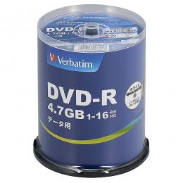 Verbatim DHR47JP100V4 DVD-R(Data) 1回記録用 4.7GB 1-16倍速 100枚スピンドルケース100P IJP対応
