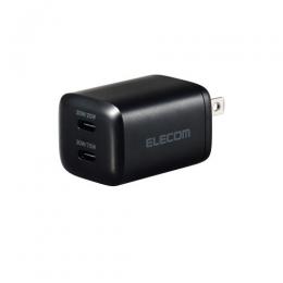 ELECOM MPA-ACCP9430BK AC充電器/USB充電器/USB PD対応/30W/USB-C×2/スイングプラグ/ブラック