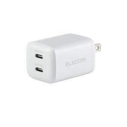 ELECOM MPA-ACCP9430WH AC充電器/USB充電器/USB PD対応/30W/USB-C×2/スイングプラグ/ブラック