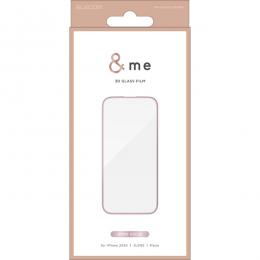 ELECOM PM-A24AFLGFPNM iPhone 16/iPhone 15用ガラスフィルム/フレーム付き/高透明/&Me/ピンクゴールド