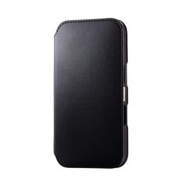 ELECOM PM-A24APLFY2BK iPhone 16用レザーケース/手帳型/耐衝撃/NEUTZ/磁石付き/ブラック
