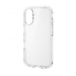 ELECOM PM-A24ATSLACR iPhone 16用ハイブリッドケース/TOUGH SLIM LITE/オールクリア/ストラップシート付属/クリア