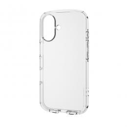 ELECOM PM-A24ATSLUCCR iPhone 16用ソフトケース/TOUGH SLIM LITE/衝撃吸収/ストラップシート付属/クリア