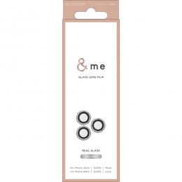 ELECOM PM-A24CFLLGRSV iPhone 16 Pro/iPhone 16 Pro Max用カメラレンズガラスフィルム/ラインストーン/&Me/シルバー