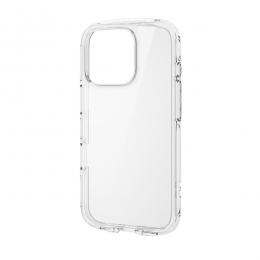 ELECOM PM-A24CTSLACR iPhone 16 Pro用ハイブリッドケース/TOUGH SLIM LITE/オールクリア/ストラップシート付属/クリア