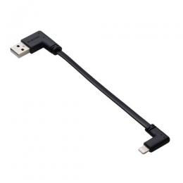 ELECOM MPA-UALLL01BK USB-A to Lightningケーブル/フラット/L字/0.1m/ブラック