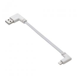ELECOM MPA-UALLL01WH USB-A to Lightningケーブル/フラット/L字/0.1m/ホワイト