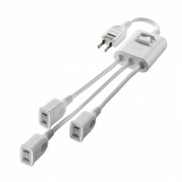 サンワサプライ TAP-EX3SWW 一括集中スイッチ付き電源延長コード（2P・3分岐・3個口・ホワイト）