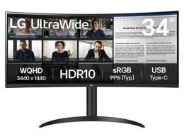 LG 34WR55QK-B 液晶ディスプレイ 34型/3440×1440/HDMI、DisplayPort、USB Type-C/ブラック/スピーカー：なし