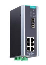 MOXA PT-508-SS-LC-48 IEC 61850認証 産業用 8ポートマネージド・イーサネットスイッチ/6x10/100BaseT(X)/2x100BaseFXシングルモード/LCコネクタ/48VDC