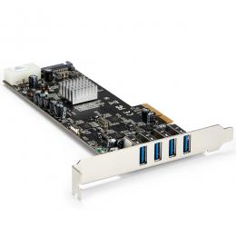 StarTech.com PEXUSB3S44V SuperSpeedUSB3.04ポート増設PCIExpress/PCIex4インターフェースカード4個の専用5GbpsチャネルUASP対応SATA(15ピン)/ペリフェラル(4ピン)電源端子付き