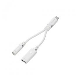 ELECOM MPA-C35DSPDWH 音声変換ケーブル/高耐久/USB Type-C to 3.5mmステレオミニ端子/DAC搭載/ハイレゾ対応/給電ポート付き/USB PD対応/ホワイト
