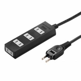 サンワサプライ TAP-TSH42BKN2 火災予防タップ・2m・ブラック