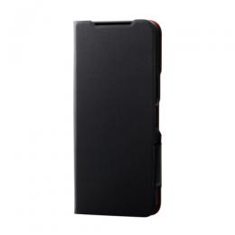 ELECOM PM-F243PLFUBK らくらくスマートフォン a/らくらくスマートフォン Lite(MR01)用レザーケース/手帳型/UltraSlim/薄型/磁石付き/ブラック