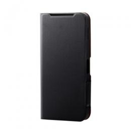 ELECOM PM-S244PLFUBK AQUOS sense9(SH-53E)用レザーケース/手帳型/UltraSlim/薄型/磁石付き/ブラック