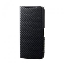 ELECOM PM-S244PLFUCB AQUOS sense9(SH-53E)用レザーケース/手帳型/UltraSlim/薄型/磁石付き/カーボンブラック