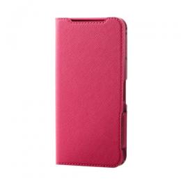 ELECOM PM-S244PLFUJPND AQUOS sense9(SH-53E)用レザーケース/手帳型/UltraSlim/Flowers/薄型/超軽量/磁石付き/ディープピンク