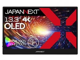 【法人様宛限定】JAPANNEXT JN-MD-OLED1331UHDR-T タッチパネル対応液晶ディスプレイ 13.3型/3840×2160/miniHDMI×1、USB-C×2/ブラック/スピーカー有/2年保証