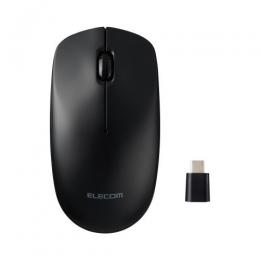 ELECOM M-LE10DRCBK マウス/無線2.4GHz/Type-Cプラグ/Lサイズ/3ボタン/左右対称/ブラック