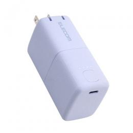 ELECOM DE-AC09-5000PU モバイルバッテリー/リチウムイオン電池/AC一体型/おまかせ充電/USB PD/30W/5000mAh/USB-C入出力×1/PSE適合/パープル