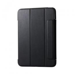 ELECOM TB-A24RWVFCBK iPad 第10世代/フラップケース/ソフトレザー/背面クリア/フレームカラー/2アングル/ブラック
