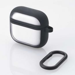 ELECOM AVA-AP06TSLFCBK AirPods 第4世代/アクティブノイズキャンセリング搭載AirPods 第4世代/TOUGH SLIMケース/カラビナ付/ブラック