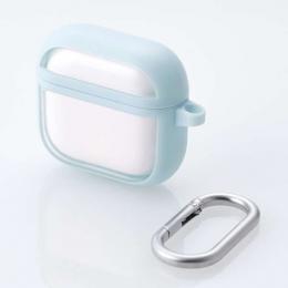 ELECOM AVA-AP06TSLFCBU AirPods 第4世代/アクティブノイズキャンセリング搭載AirPods 第4世代/TOUGH SLIMケース/カラビナ付/ブルー