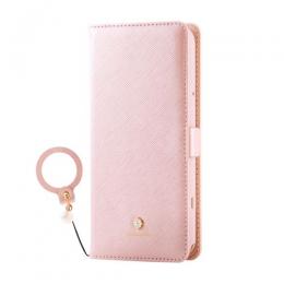 ELECOM PM-F244PLFJM2PN らくらくスマートフォン(F-53E)/レザーケース/手帳型/Enchante’e/磁石付き/リング付き/ピンク