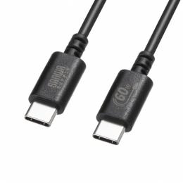 サンワサプライ KU-CCP6020BK USB 2.0 Type-Cケーブル（PD60W・2m・ブラック）
