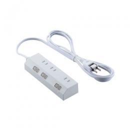 ELECOM T-IS01-2320WH 個別スイッチタップ/雷サージ付き/ホコリシャッター付き/3個口/2m/ホワイト