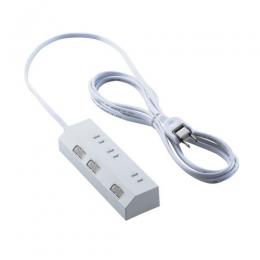 ELECOM T-IS01M-2330WH 個別スイッチタップ/雷サージ付き/ホコリシャッター付き/磁石付き/3個口/3m/ホワイト