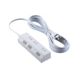 ELECOM T-IS01M-2350WH 個別スイッチタップ/雷サージ付き/ホコリシャッター付き/磁石付き/3個口/5m/ホワイト