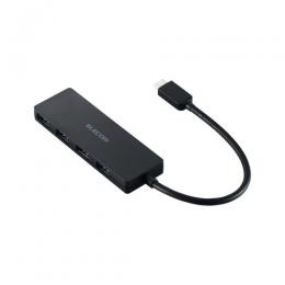 ELECOM U3HC-H040BK USB HUB/USB-C/USB5Gbps/バスパワー/4ポート/15cm/ブラック