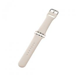 ELECOM AW-41BDSCWH Apple Watch 41/40/38mm用シリコンバンド/スターライト