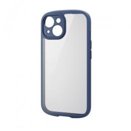 ELECOM PM-A23ATSLFCKNV iPhone 15用ハイブリッドケース/TOUGH SLIM LITE/フレームカラー/背面クリア/極限保護/ネイビー