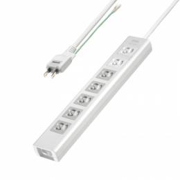 サンワサプライ TAP-F37SH-2KS 抜け止めシャッタータップ（3P・7個口・2m）