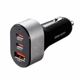 サンワサプライ CAR-CHR83CPD USB Power Delivery対応カーチャージャー（3ポート・67W）