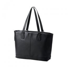 ELECOM BM-TBSLH02BK トートバッグ/合皮/アオリワイド/14.0inch/15L/ブラック