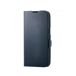ELECOM PM-A25SPLFMGNV iPhone 16e/ソフトレザーケース/薄型/磁石付/MAGKEEP/ネイビー