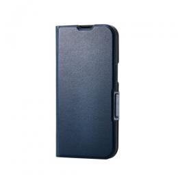 ELECOM PM-A25SPLFUNV iPhone 16e/レザーケース/手帳型/UltraSlim/薄型/磁石付き/ネイビー