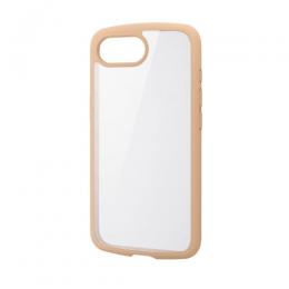 ELECOM PM-A25STSLFCBE iPhone 16e/ハイブリッドケース/TOUGH SLIM LITE/フレームカラー/背面クリア/ストラップシート付属/カフェオレ