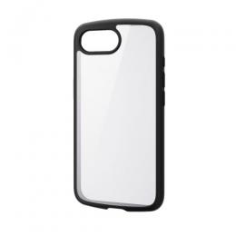 ELECOM PM-A25STSLFCBK iPhone 16e/ハイブリッドケース/TOUGH SLIM LITE/フレームカラー/背面クリア/ストラップシート付属/ブラック