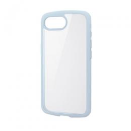 ELECOM PM-A25STSLFCBU iPhone 16e/ハイブリッドケース/TOUGH SLIM LITE/フレームカラー/背面クリア/ストラップシート付属/ライトブルー