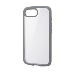 ELECOM PM-A25STSLFCGY iPhone 16e/ハイブリッドケース/TOUGH SLIM LITE/フレームカラー/背面クリア/ストラップシート付属/グレー