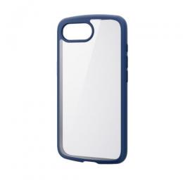 ELECOM PM-A25STSLFCNV iPhone 16e/ハイブリッドケース/TOUGH SLIM LITE/フレームカラー/背面クリア/ストラップシート付属/ネイビー