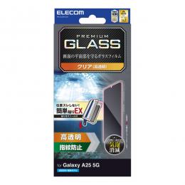 ELECOM PM-G253FLGGT Galaxy A25 5G(SC-53F)/ガラスフィルム/高透明/超簡単貼付ツール付き